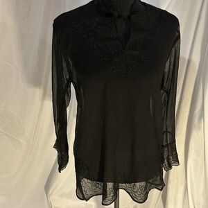 Sand N Sun Black Sheer Cover up Size Small